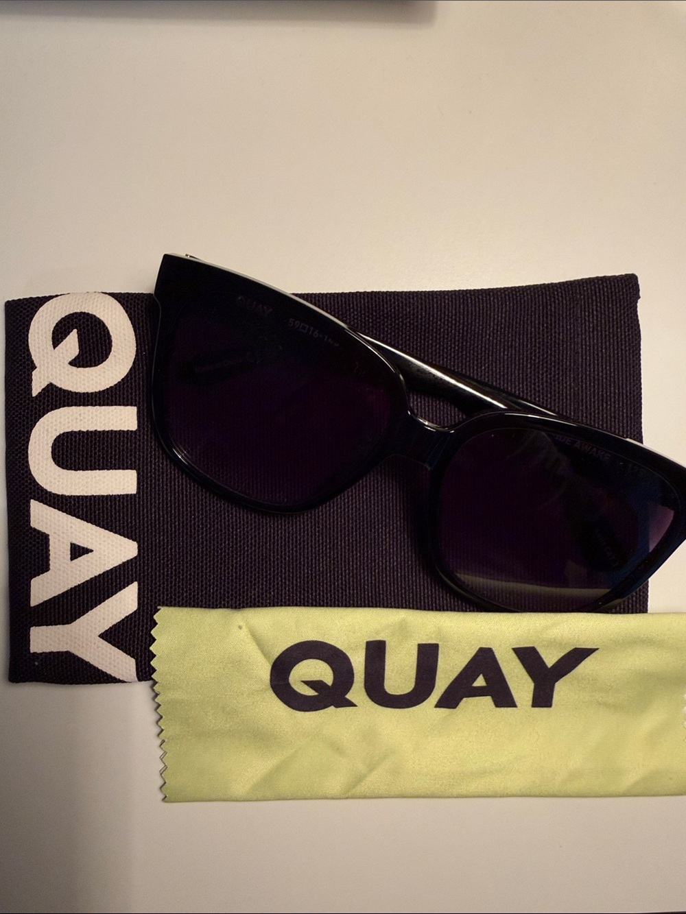 Quay Australia Black Sunglasses with Dark Lenses